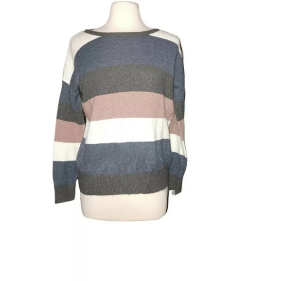 Pinque XS Striped Crew Neck Sweater Top Shirt Sweatshirt Blouse - Picture 1 of 3